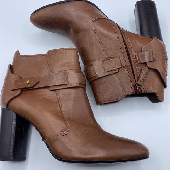 Tory Burch Women's Colton Leather‎ Booties in Almond - Picture 11 of 13